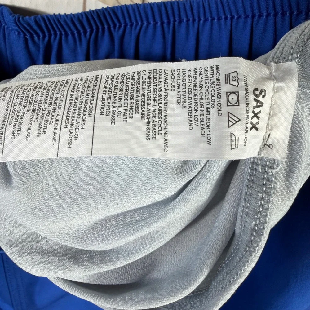 Saxx Oh Buoy 2N1 Swim Shorts Blue DropTemp Cooling Liner BallPark Pouch Mens M